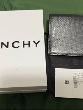 Givenchy Black Textured Leather Bifold Passport Holder